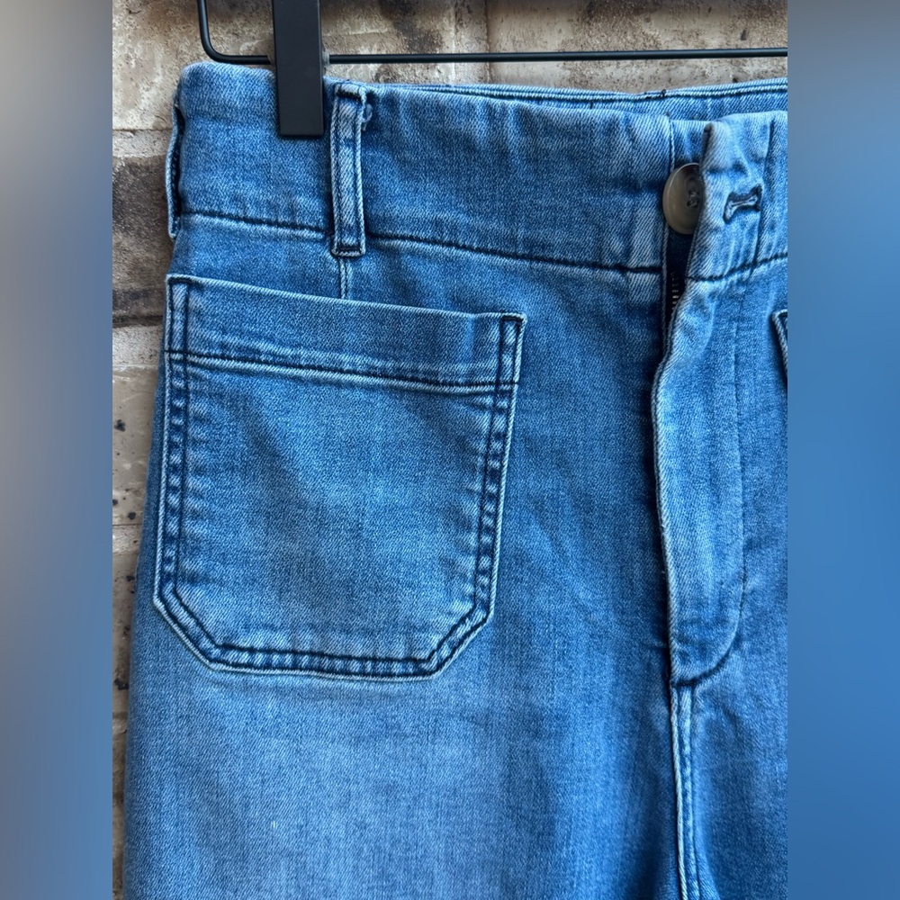Anthropologie Maeve the Colette Denim Cropped Wide Leg Jeans Size 28 - Picture 9 of 11